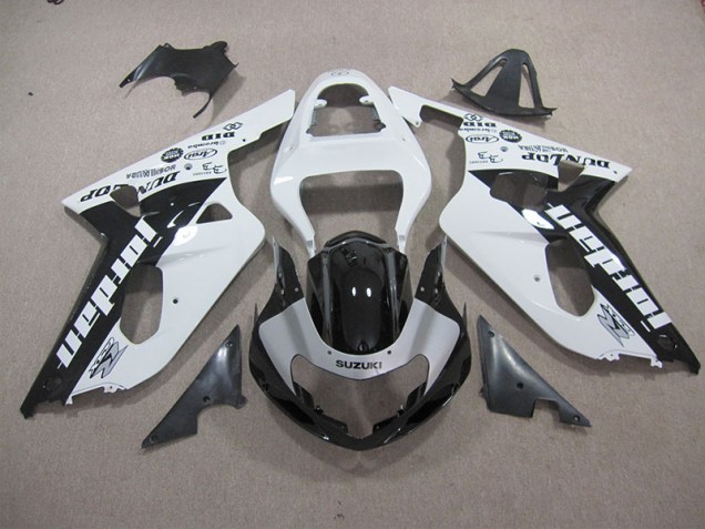 Branco Preto Carenagem GSXR 600 K1 K2 K3 2001-2003