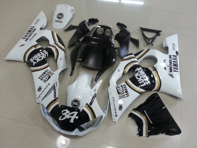 Branco Preto Carenagem R6 1998-2002 Branco Preto Carenagem R6 1998-2002
