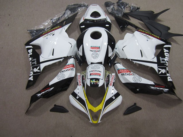 Branco Preto DENSO RIZOMA Carenagem CBR 600RR 2009-2012 Branco Preto DENSO RIZOMA Carenagem CBR 600RR 2009-2012