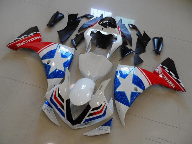 Branco Preto Ducati Estrela Carenagem R1 2012-2014 Branco Preto Ducati Estrela Carenagem R1 2012-2014