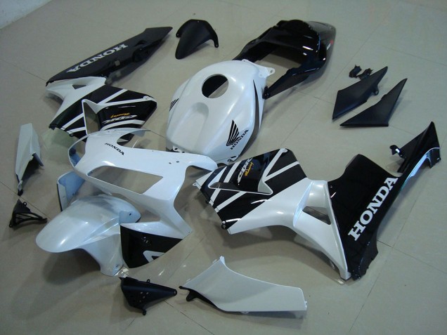 Branco Preto Kit Carenagem CBR 600RR 2005-2006 Branco Preto Kit Carenagem CBR 600RR 2005-2006
