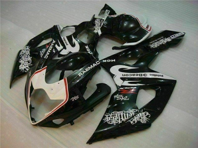 Branco Preto Kit Carenagem GSXR 1000 K5 2005-2006 Branco Preto Kit Carenagem GSXR 1000 K5 2005-2006