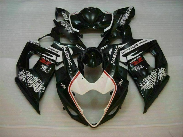 Branco Preto Kit Carenagem GSXR 1000 K5 2005-2006 Branco Preto Kit Carenagem GSXR 1000 K5 2005-2006