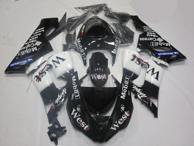 Branco Preto Kit Carenagem ZX10R 2006-2007 Branco Preto Kit Carenagem ZX10R 2006-2007