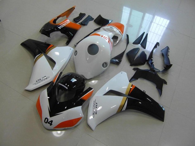 Branco & Preto & Laranja Corrida Carenagem CBR 1000RR 2008-2011 Branco & Preto & Laranja Corrida Carenagem CBR 1000RR 2008-2011