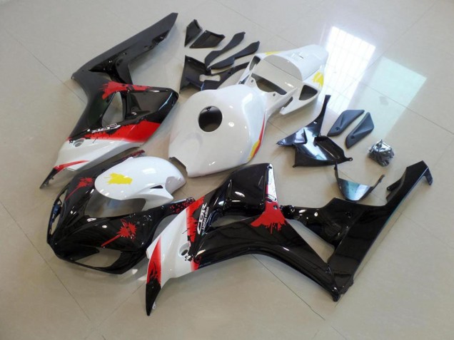 Branco Preto & No Adesivo Carenagem CBR 1000RR 2006-2007 Branco Preto & No Adesivo Carenagem CBR 1000RR 2006-2007