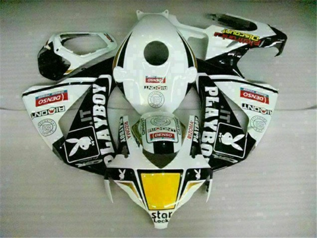 Branco Preto Playboy Abs Carenagem CBR 1000RR 2008-2011 Branco Preto Playboy Abs Carenagem CBR 1000RR 2008-2011