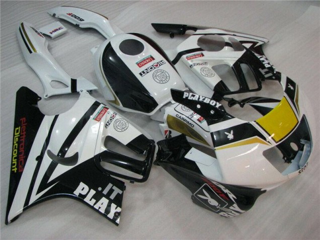 Branco Preto Playboy Carenagem CBR 600 F3 1995-1998 Branco Preto Playboy Carenagem CBR 600 F3 1995-1998