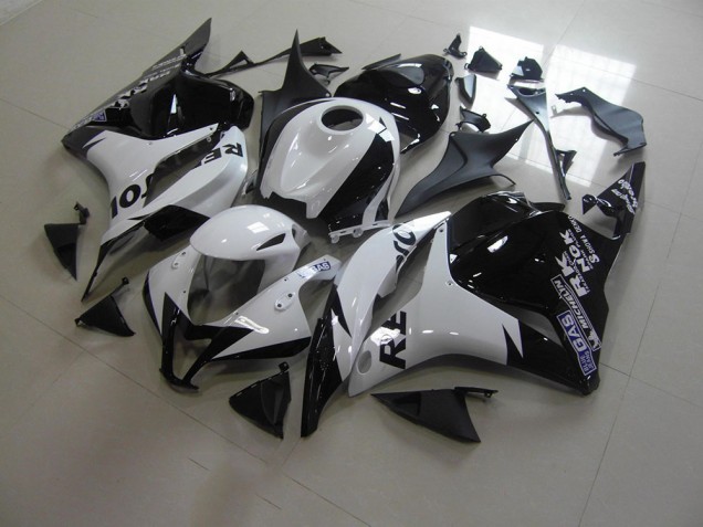 Branco Preto Repsol Carenagem CBR 600RR 2009-2012 Branco Preto Repsol Carenagem CBR 600RR 2009-2012