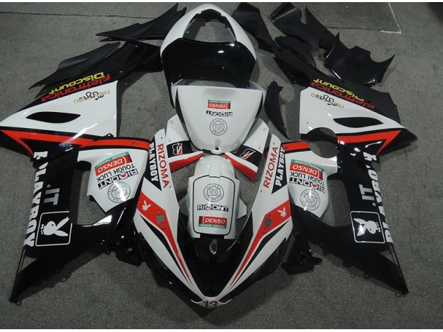 Branco Preto Rizoma Playboy Plástico ZX6R 2005-2006