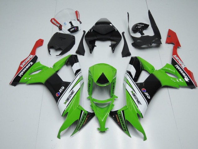 Branco Preto & Verde Carenagem ZX10R 2008-2010 Branco Preto & Verde Carenagem ZX10R 2008-2010