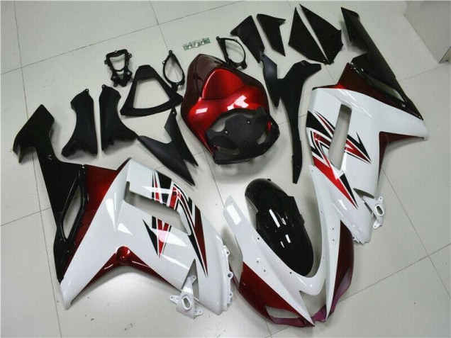 Branco Preto Vermelho Carenagem ZX6R 2007-2008 Branco Preto Vermelho Carenagem ZX6R 2007-2008