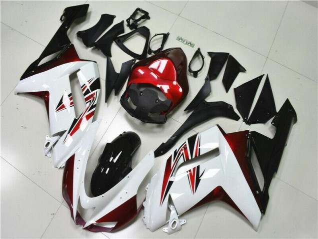 Branco Preto Vermelho Carenagem ZX6R 2007-2008 Branco Preto Vermelho Carenagem ZX6R 2007-2008