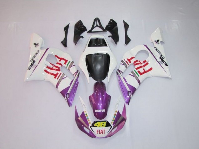 Branco Roxo Fiat 46 Carenagem R6 1998-2002 Branco Roxo Fiat 46 Carenagem R6 1998-2002
