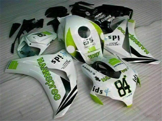 Branco Verde Hannspree 84 Carenagem CBR 1000RR 2008-2011 Branco Verde Hannspree 84 Carenagem CBR 1000RR 2008-2011