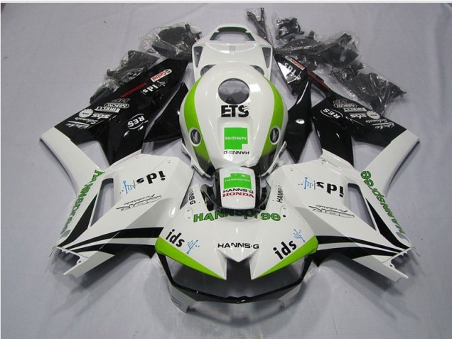 Branco Verde Hannspree ETS Carenagem CBR 600RR 2013-2021 Branco Verde Hannspree ETS Carenagem CBR 600RR 2013-2021