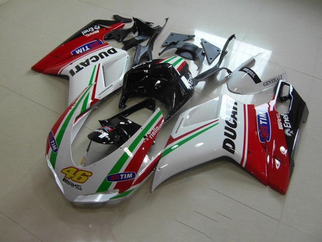 Branco Vermelho 46 Carenagem Ducati 1098 2007-2014 Branco Vermelho 46 Carenagem Ducati 1098 2007-2014