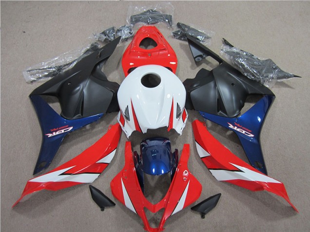 Branco Vermelho Azul Carenagem CBR 600RR 2009-2012 Branco Vermelho Azul Carenagem CBR 600RR 2009-2012