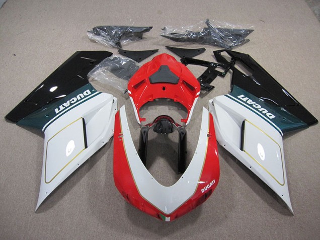 Branco Vermelho Carenagem Ducati 1098 848 2007-2014 Branco Vermelho Carenagem Ducati 1098 848 2007-2014