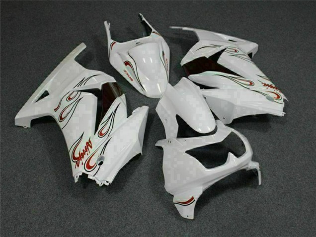 Branco Vermelho Carenagem EX250 2008-2012 Branco Vermelho Carenagem EX250 2008-2012