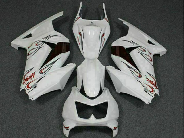 Branco Vermelho Carenagem EX250 2008-2012 Branco Vermelho Carenagem EX250 2008-2012