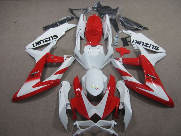 Branco Vermelho Carenagem GSXR 600 K8 2008-2010