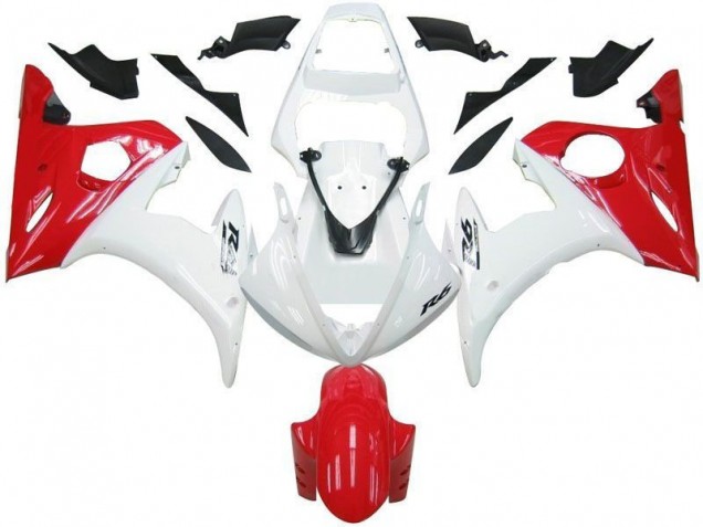 Branco Vermelho Carenagem R6 2003-2005 Branco Vermelho Carenagem R6 2003-2005