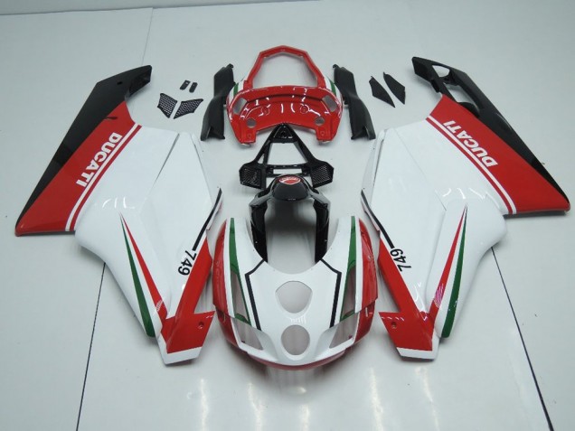 Branco Vermelho & Cauda Aberta Carenagem Ducati 749 999 2005-2006 Branco Vermelho & Cauda Aberta Carenagem Ducati 749 999 2005-2006