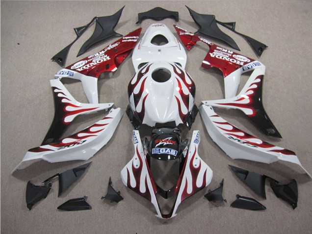 Branco Vermelho Chama Tubarão Carenagem CBR 600RR 2007-2008 Branco Vermelho Chama Tubarão Carenagem CBR 600RR 2007-2008