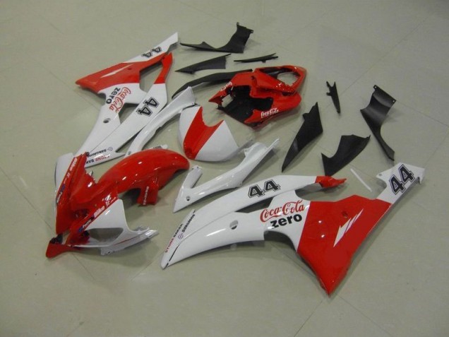Branco Vermelho Coca Cola Zero 44 Carenagem R6 2008-2016 Branco Vermelho Coca Cola Zero 44 Carenagem R6 2008-2016