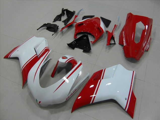 Branco & Vermelho Corrida Version Carenagem Ducati 749 749R 749S Branco & Vermelho Corrida Version Carenagem Ducati 749 749R 749S