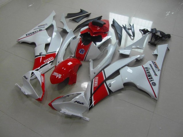 Branco Vermelho Estilo OEM Carenagem R6 2008-2016 Branco Vermelho Estilo OEM Carenagem R6 2008-2016