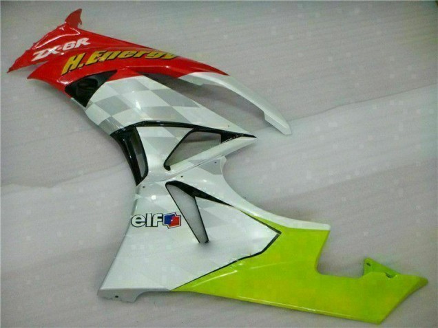 Branco Vermelho H. Energy Carenagem ZX6R 2009-2012 Branco Vermelho H. Energy Carenagem ZX6R 2009-2012