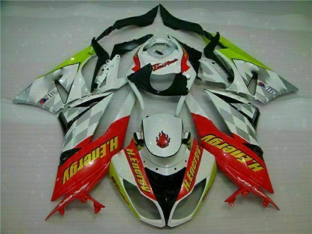 Branco Vermelho H. Energy Carenagem ZX6R 2009-2012 Branco Vermelho H. Energy Carenagem ZX6R 2009-2012