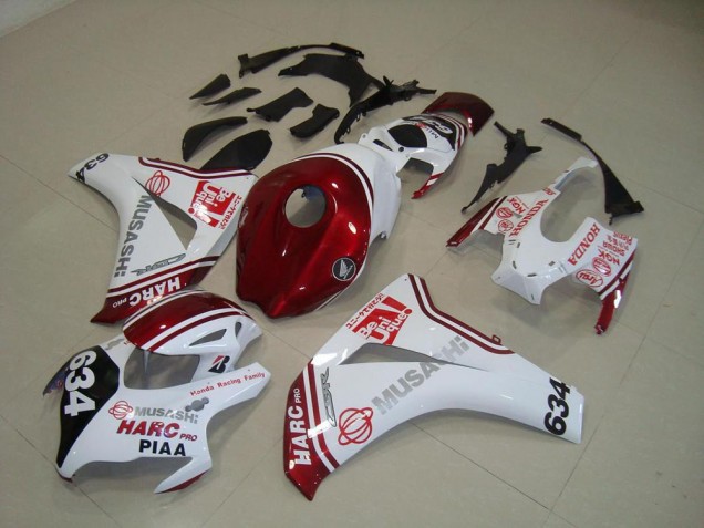 Branco Vermelho HARC Pro PIAA 634 Kit Carenagem CBR 1000RR 2008-2011 Branco Vermelho HARC Pro PIAA 634 Kit Carenagem CBR 1000RR 2008-2011