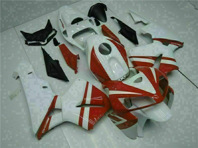 Branco Vermelho Kit Carenagem CBR 600RR 2005-2006 Branco Vermelho Kit Carenagem CBR 600RR 2005-2006