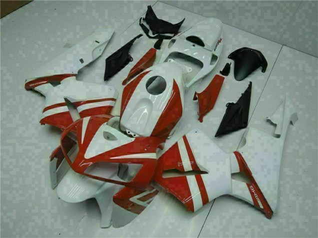 Branco Vermelho Kit Carenagem CBR 600RR 2005-2006 Branco Vermelho Kit Carenagem CBR 600RR 2005-2006