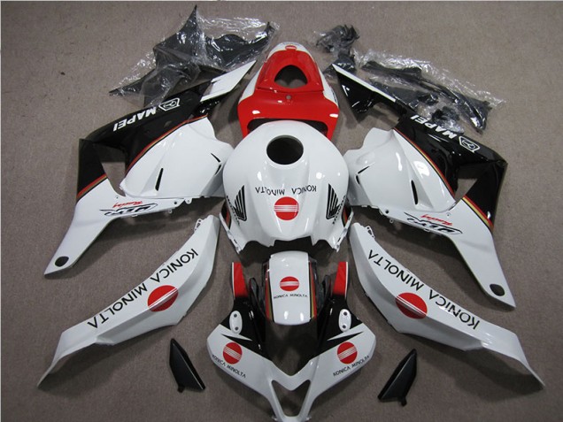 Branco Vermelho Konica Minolta Carenagem CBR 600RR 2009-2012 Branco Vermelho Konica Minolta Carenagem CBR 600RR 2009-2012