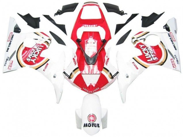 Branco Vermelho Lucky Strike Carenagem R6 2003-2005 Branco Vermelho Lucky Strike Carenagem R6 2003-2005