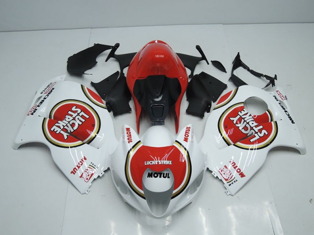 Branco Vermelho Lucky Strike Motul Carenagem GSXR 1300 Hayabusa 1996-2007 Branco Vermelho Lucky Strike Motul Carenagem GSXR 1300 Hayabusa 1996-2007