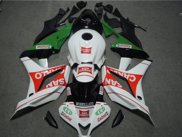 Branco Vermelho MORELLATO San Carlo Carenagem CBR 600RR 2007-2008 Branco Vermelho MORELLATO San Carlo Carenagem CBR 600RR 2007-2008