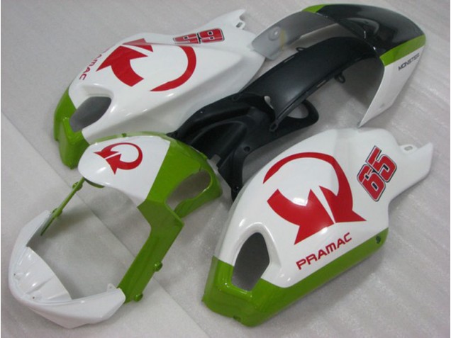 Branco Vermelho PRAMAC 65 Carenagem Ducati Monster 696 2008-2012 Branco Vermelho PRAMAC 65 Carenagem Ducati Monster 696 2008-2012