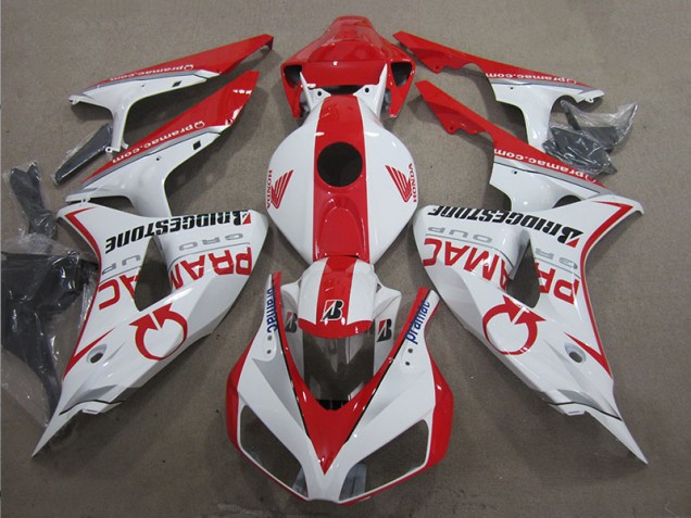 Branco Vermelho PRAMAC Carenagem CBR 1000RR 2006-2007 Branco Vermelho PRAMAC Carenagem CBR 1000RR 2006-2007