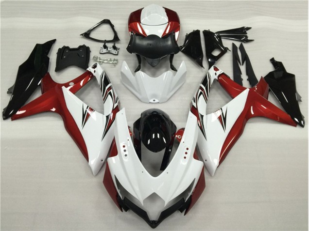 Branco Vermelho Preto Carenagem GSXR 600 / 750 K8 2008-2010