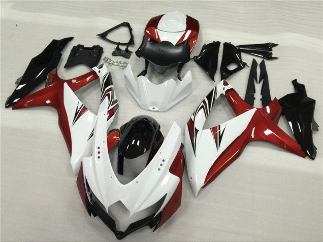 Branco Vermelho Preto Carenagem GSXR 600 / 750 K8 2008-2010