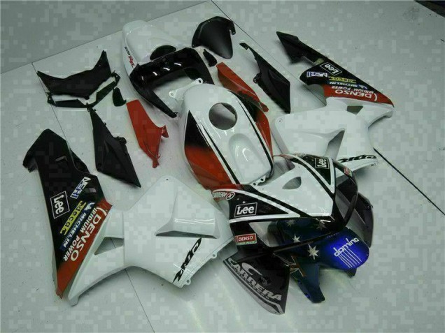 Branco Vermelho Preto Lee Carenagem CBR 600RR 2005-2006 Branco Vermelho Preto Lee Carenagem CBR 600RR 2005-2006