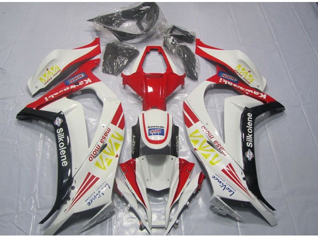 Branco Vermelho Silkolene Carenagem ZX10R 2011-2015 Branco Vermelho Silkolene Carenagem ZX10R 2011-2015