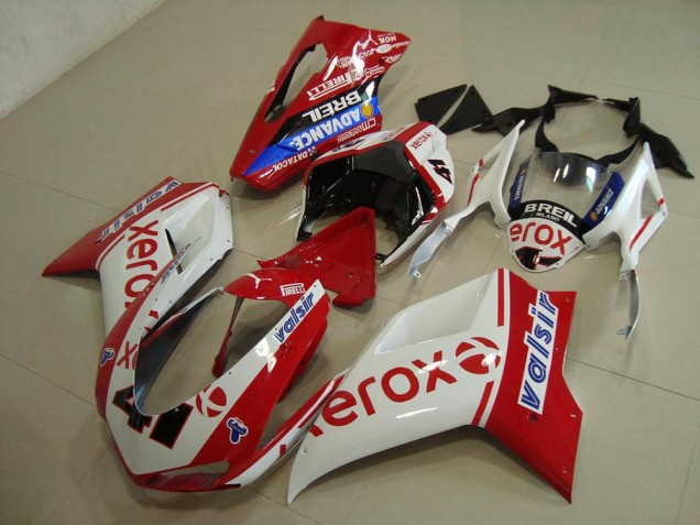 Branco Vermelho Xerox Abs Kit Completos Carenagem Ducati 848 1098 1198 2007-2014 Branco Vermelho Xerox Abs Kit Completos Carenagem Ducati 848 1098 1198 2007-2014