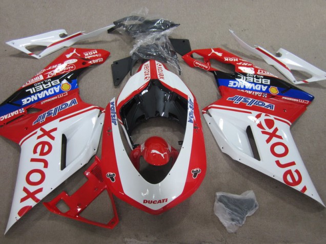 Branco Vermelho Xerox Carenagem Ducati 1098 2007-2014 Branco Vermelho Xerox Carenagem Ducati 1098 2007-2014