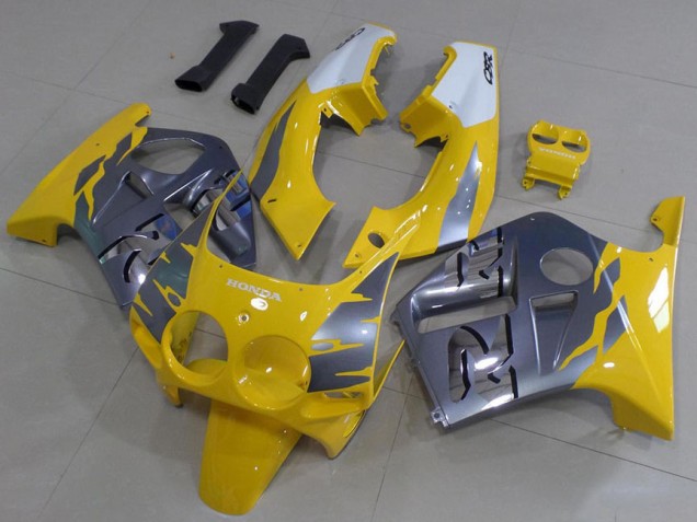 Cinzento Amarelo Carenagem CBR 250RR MC19 1988-1989 Cinzento Amarelo Carenagem CBR 250RR MC19 1988-1989